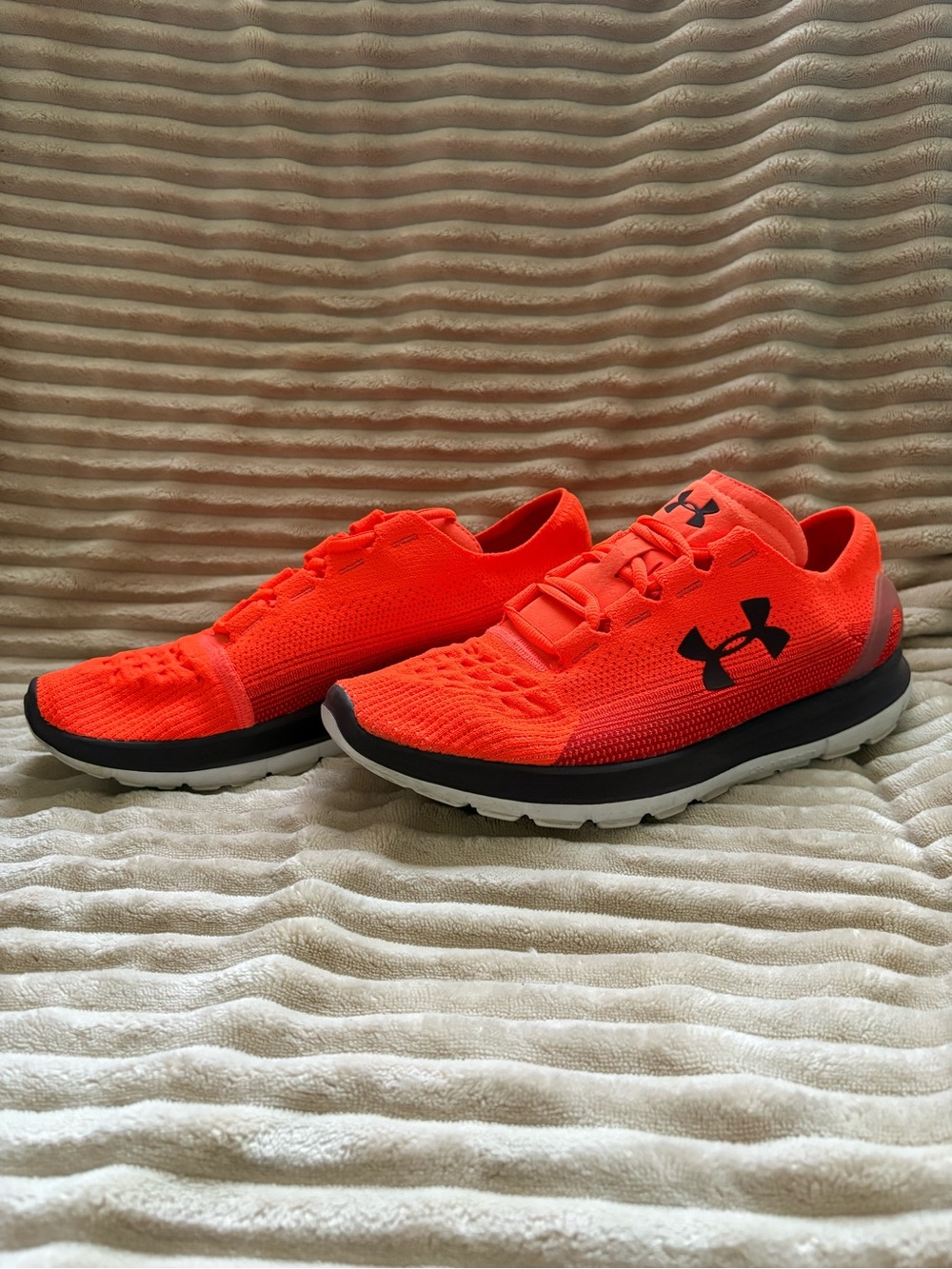 Under Armour Bright Orange Knit Athletic Sneakers